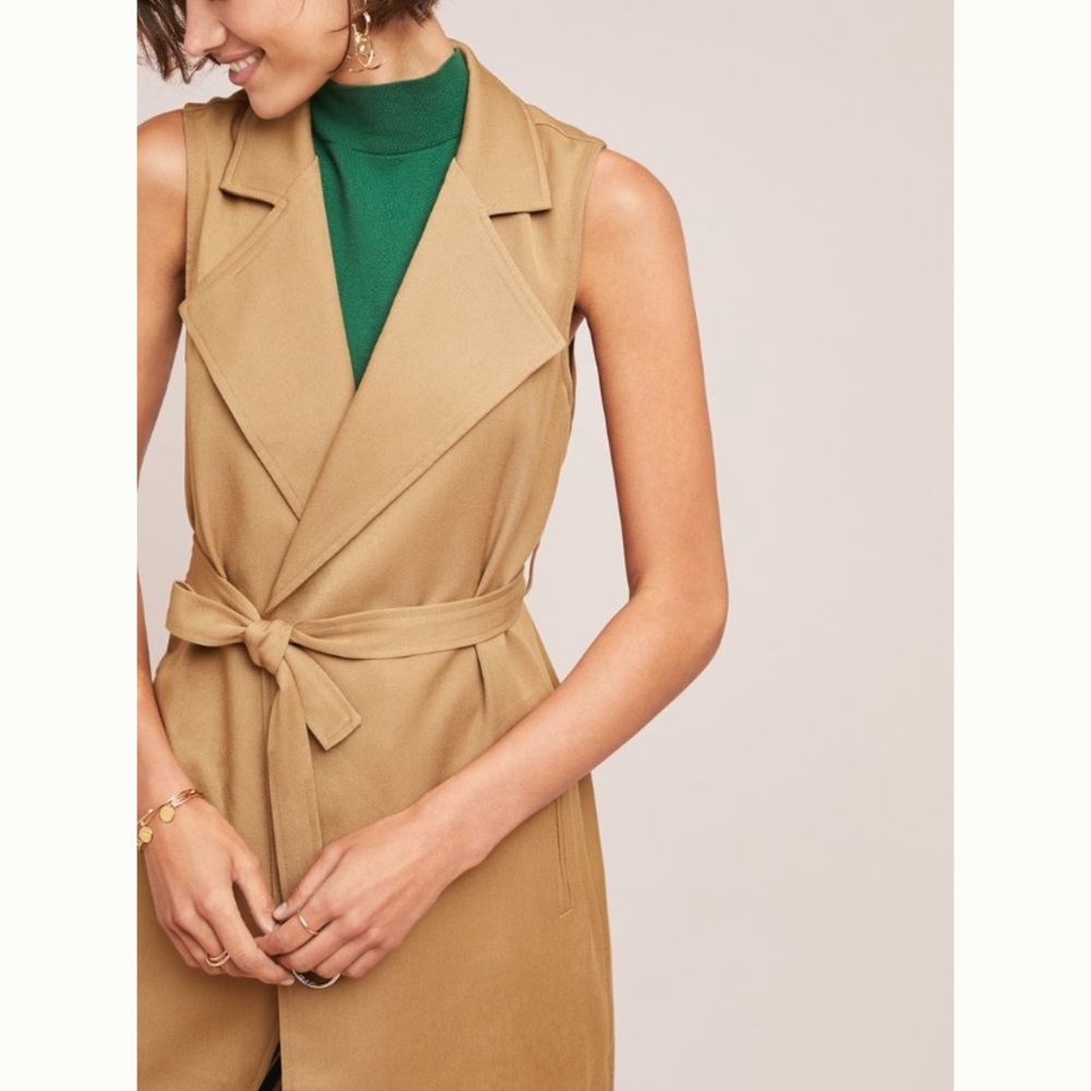 💐 Anthropologie Sleeveless Spring Trench-coat